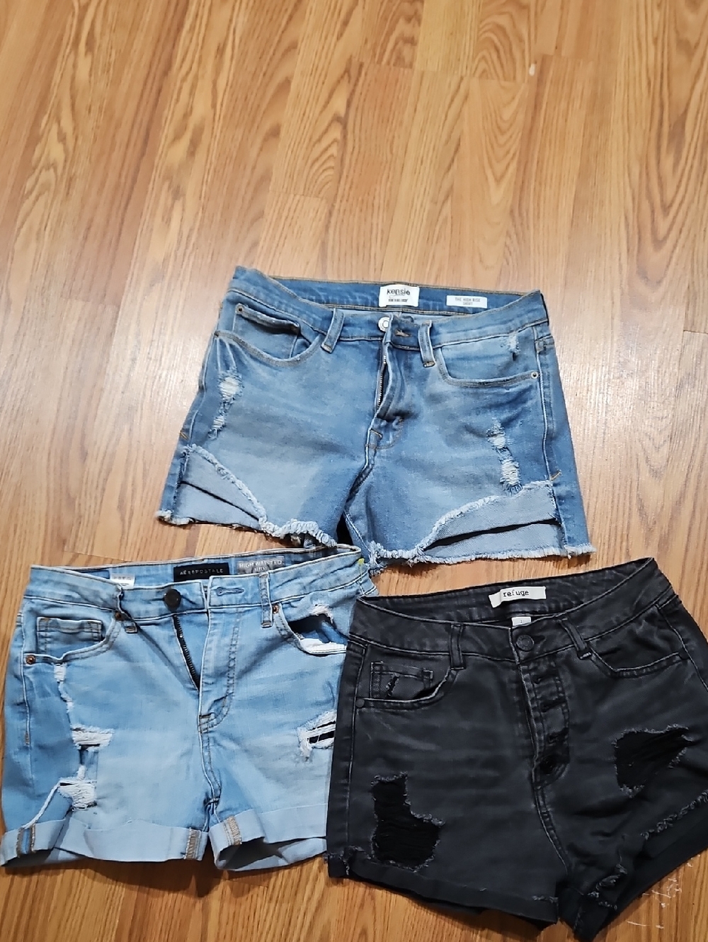 Distressed  Denim Shorts - Women